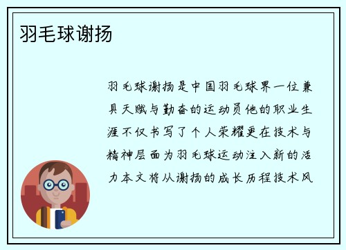 羽毛球谢扬